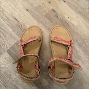 Teva Beige and Coral Sandals